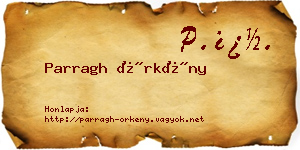 Parragh Örkény névjegykártya